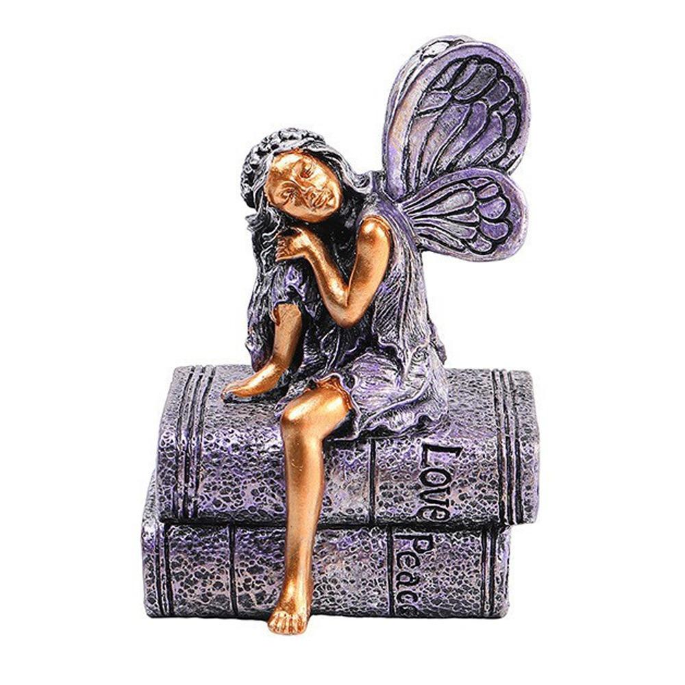 Милая статуэтка девушки-ангела, забавная фея, настольное украшение, креативные фигурки фей на открытом воздухе