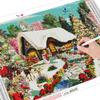 Full Square Diamond Painting House Cross Stitch Diamond Embroidery Landscape Tree Needlework Winter Christmas Gift