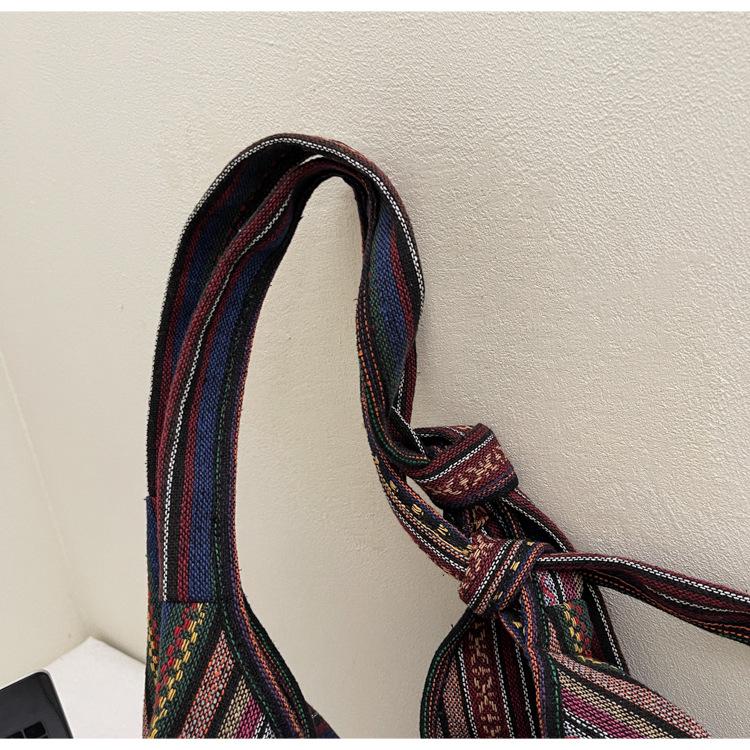 Ретро Этническая Холщовая Сумка Через Плечо Кроссбоди - Рюкзак Большой Вместимости (2025)