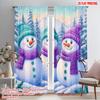 2 шт., 2D плоская печать Шторы и оконное оформление Милые снеговики Зимняя сказка Универсальный Прочный полиэстер (без удилища) Номер