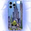 Смешной чехол для телефона с мультяшным Шреком для iPhone 17,16,15,14,13,12,11,Pro,XS,Max,XR,Plus,E,SE4,Mini Черный Мягкий Чехол