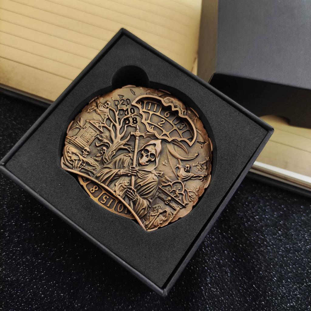 Металлические игральные кости COC Running Dice 7-в-1 Fingertip Gyro Turntable Polyhedron Metal Dice DND Dungeons & Dragons