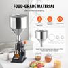 Manual Paste Liquid Filling Machine, 5-50ml Bottle Filler, Adjustable Bottle Filling Machine, Stainless Steel Liquid Filler with Hopper for Milk Water