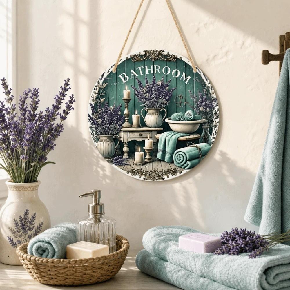 2D Flat Door Wall Decor Lavender Flower Decorative Board Hanging Decoration  Wall Hanging