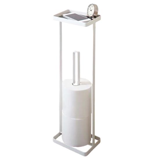 Отдельно стоящий держатель для туалетной бумаги с нескользящим усиленным основанием, большой вместимости, простая сборка, подставка для туалетной бумаги в ванной комнате