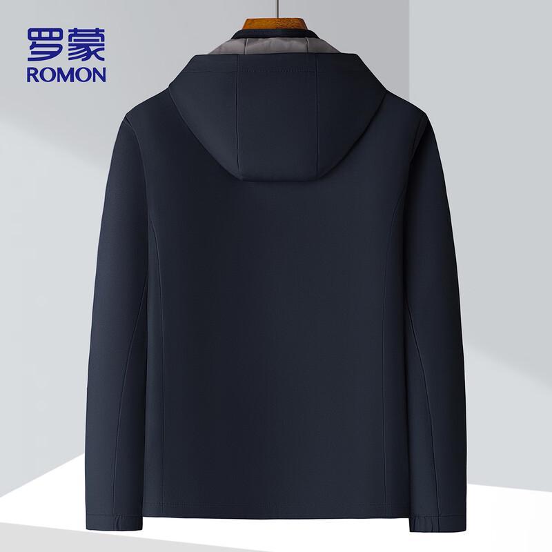 ROMON Men's Hooded Business Casual Windproof Jacket