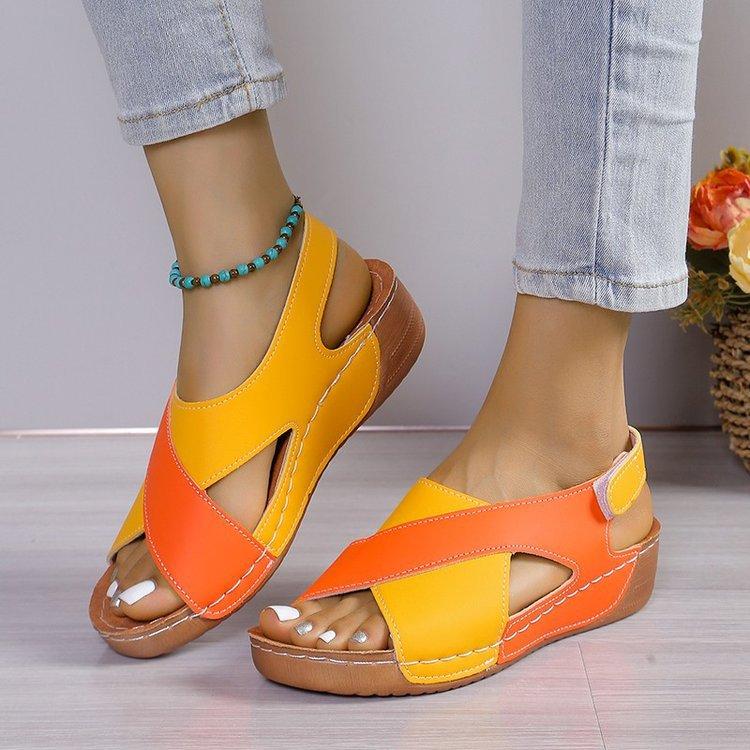 Foreign Trade Independent Station Breathable Women's Sandals 2025 Color Matching Women's Shoes 2024 New Summer Casual Beach Shoes Slippers