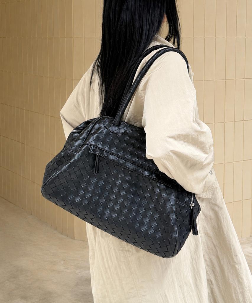 CHRISTINE PROJECT Two Zipper Bag Weaving Original(Black Pepper)
