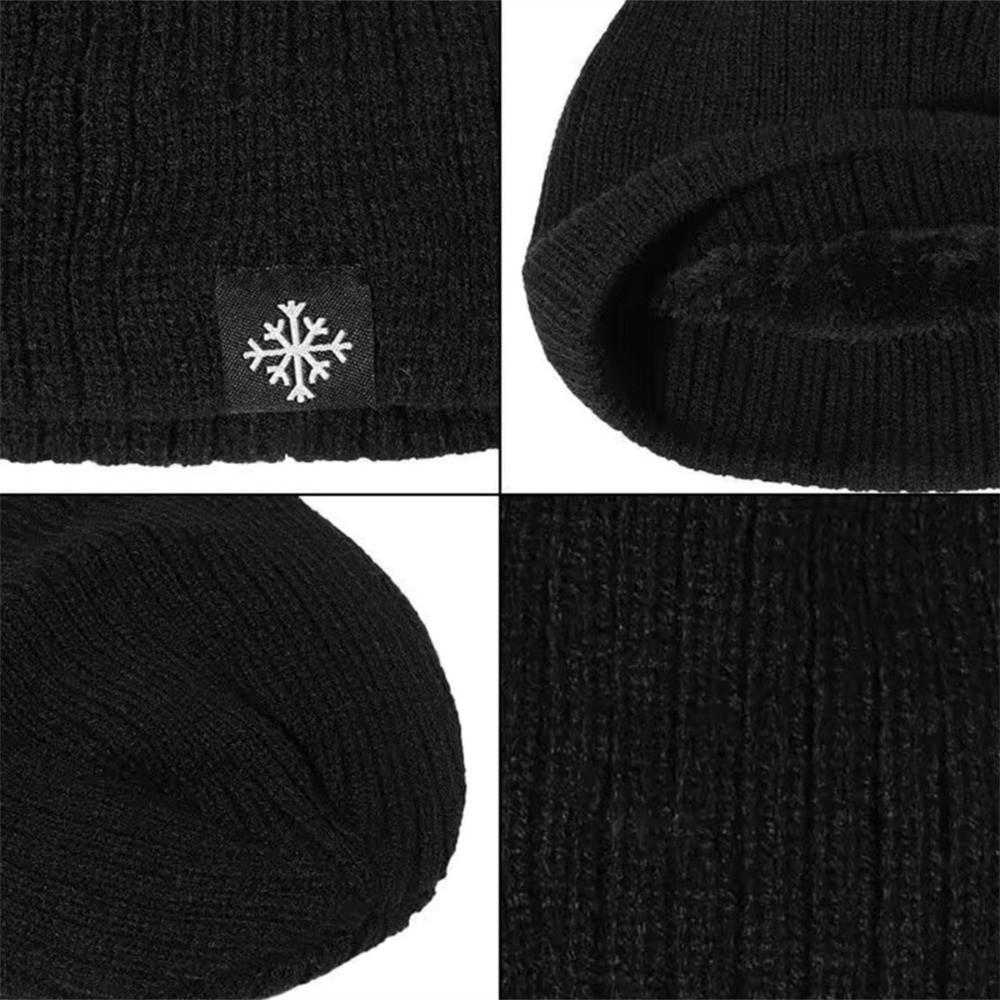 Fleece Lined Woolen Hat Velvet Ear Protection Hat Unisex Knitted Hat  Autumn Winter
