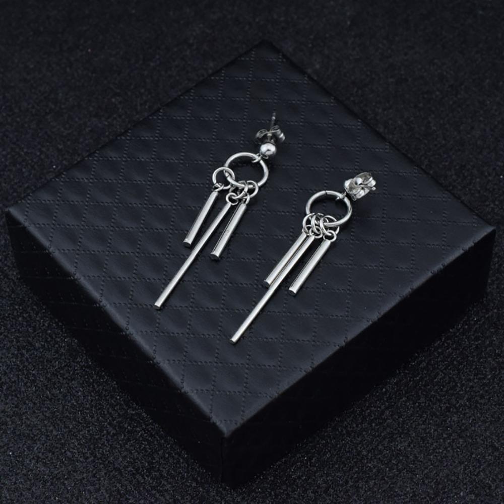 Fashion New Korea Women Round Bar Hoop Earring Men Earring Tassel Earring Clip Earring