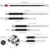 Набор из 4 магнитных держателей бит для отвертки, масштабируемая длина 80-300 мм, быстросъемный шестигранный адаптер 1/4 дюйма для ударной дрели, бит, гаек, винтов