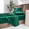 Luxury Satin Fabric Queen Size Bed Sheets Set King High Quality Fitted Sheet Flat Sheet Pillowcase Solid Bed Set Bedsheet Sets