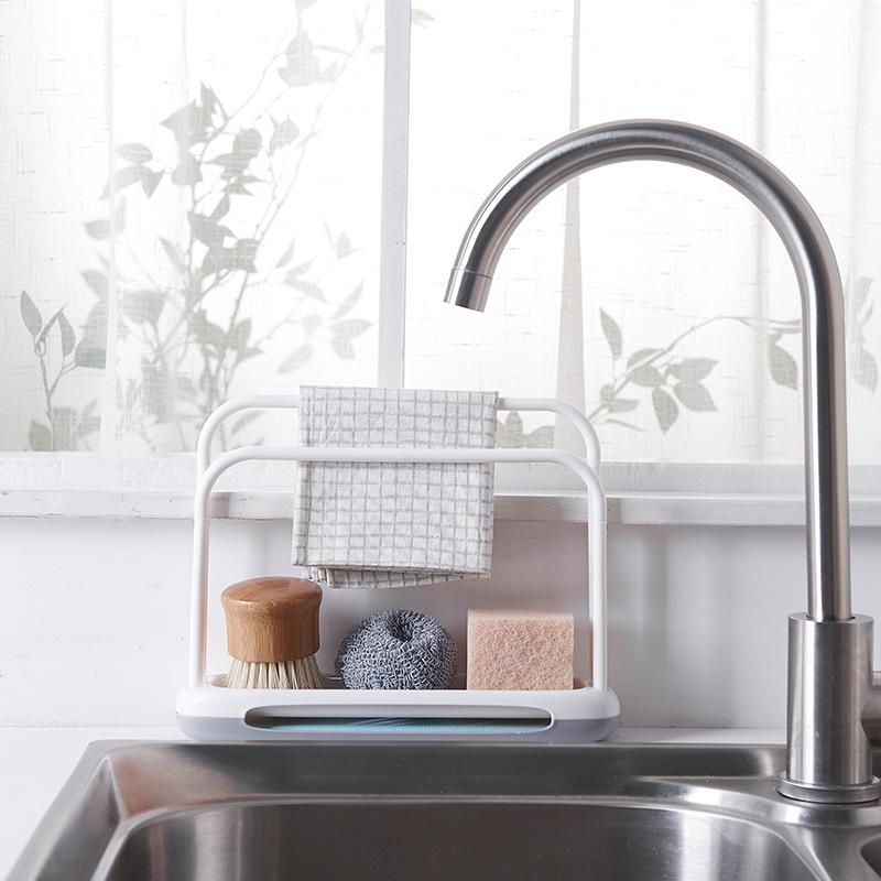 Бытовая полка для тряпок, кухонные принадлежности, столешница, дренажная стойка для чистки, стеллаж для хранения раковины, бытовая большая полка для хранения губки