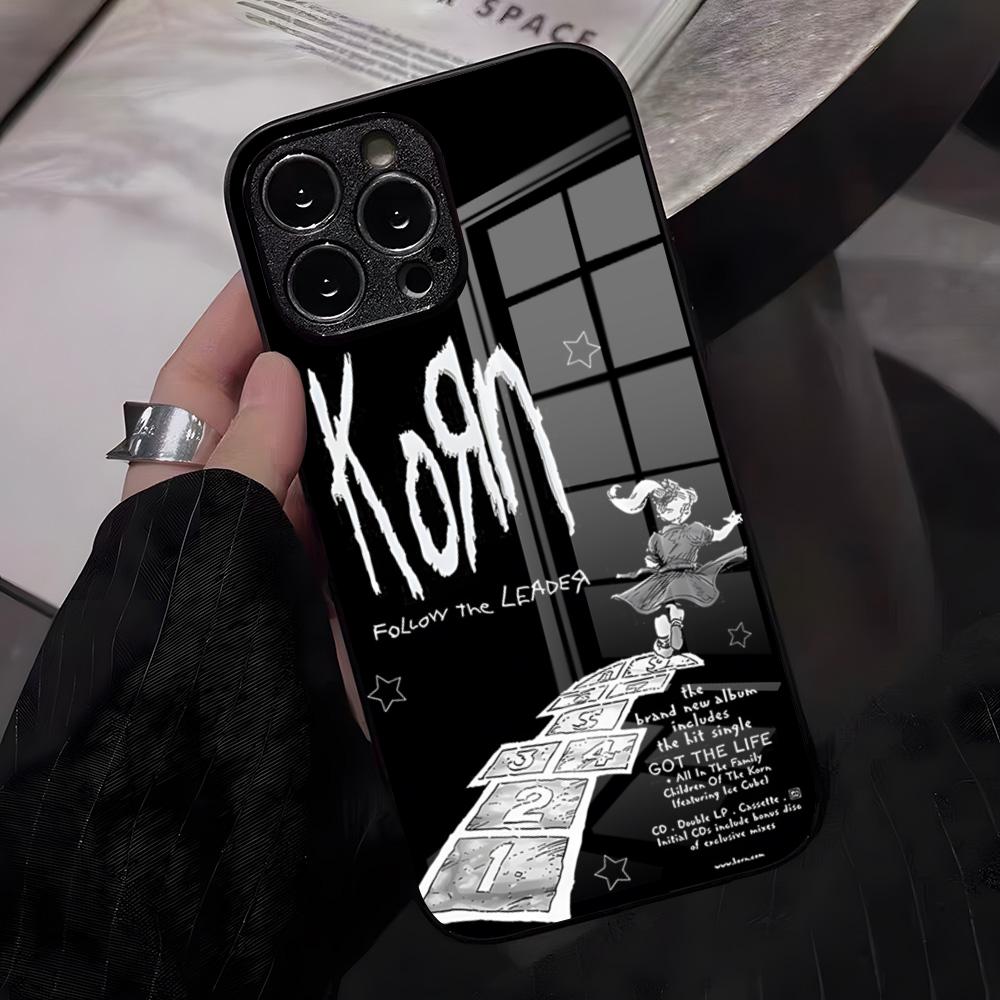 Чехол для телефона K-Korn Hot Metal Rock Band для IPhone 17 Pro Max 16 15 14 Pro Max 13 11 X Xs Xr 8 7Plus Стеклянная крышка