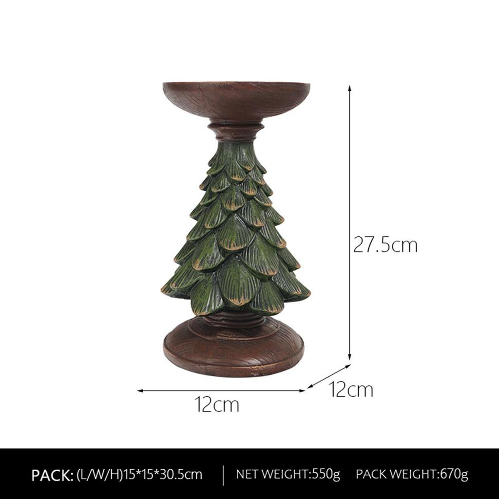 Resin Christmas Tree Candle Holder Candlestick Decorative Candle Stand Table