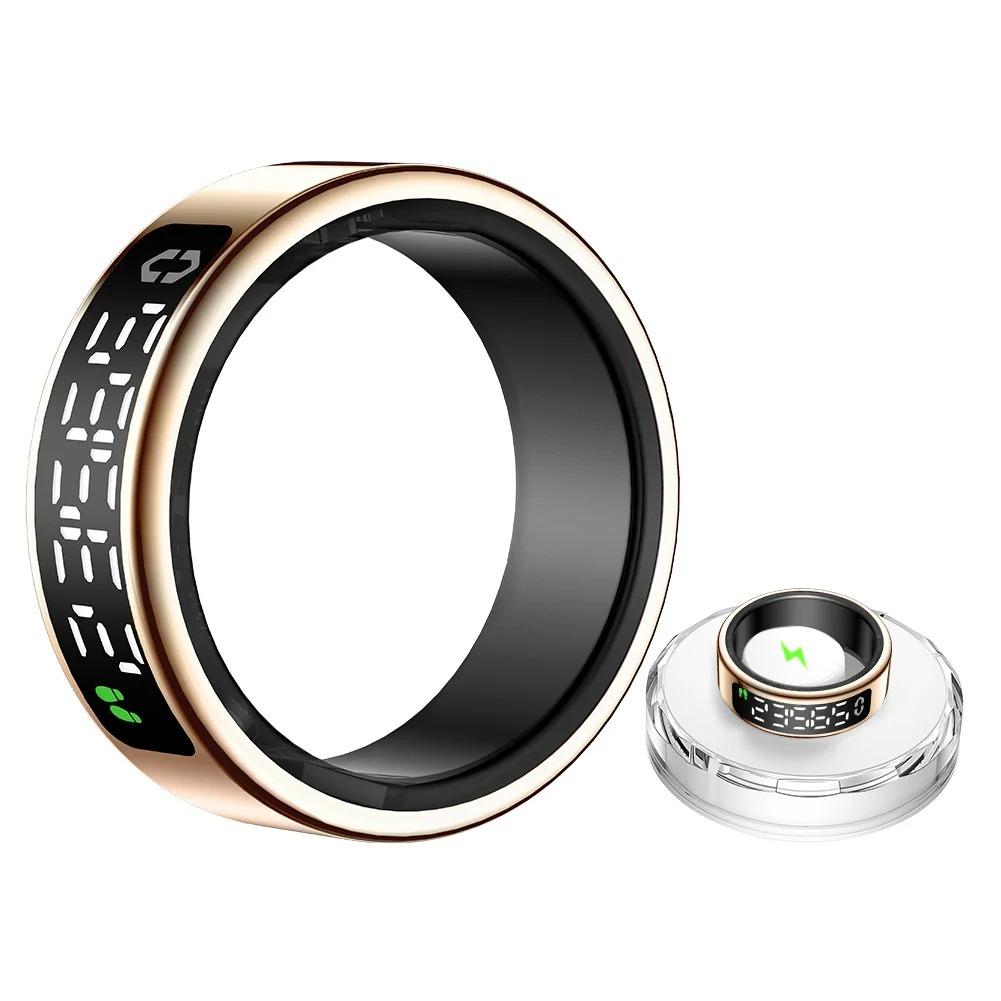 Smart Ring Men Women LED Screen Display Health Monitor Oxygen Sleep Monitoring Fitness Tracker Heart Rate Finger Rings