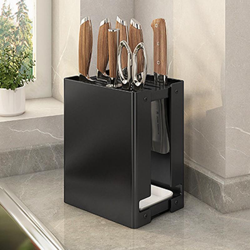 Multifunctional Knife Rack with Drainage Design, All In One Knife Storage Rack for Neat & Organized Home Kitchen