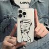 Line Girl Cartoon Case: Fits iPhone 11, 12, 13, 14 Pro Max, 15, 15 Plus - Transparent with Precise Cutouts