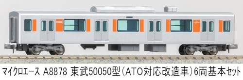 Micro Ace Поезд серии 50050 Tobu, масштаб N (Модифицированный автомобиль, совместимый с ATO) Базовый набор из 6 вагонов Железнодорожная модель поезда A8878