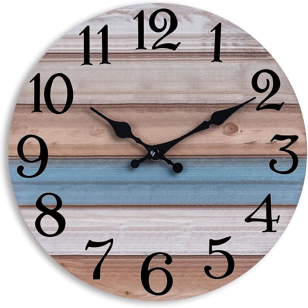 10-дюймовые бесшумные декоративные деревянные настенные часы для гостиной и спальни