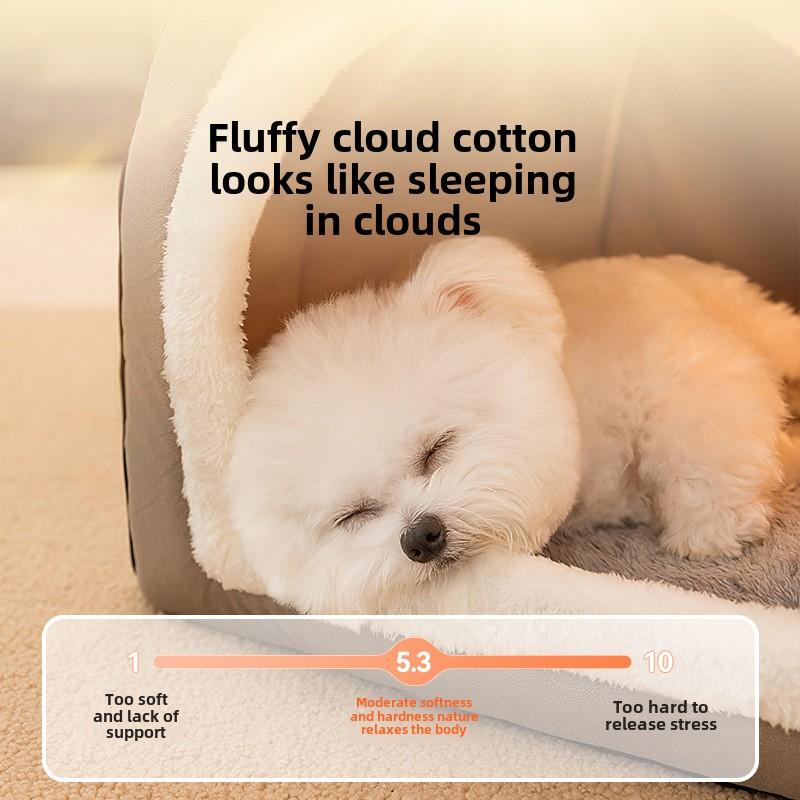 Осенне-зимнее стеганое переносное гнездо для собак, гнездо для кошек, юрта для собак средних и маленьких пород, закрытое утолщенное гнездо для домашних животных