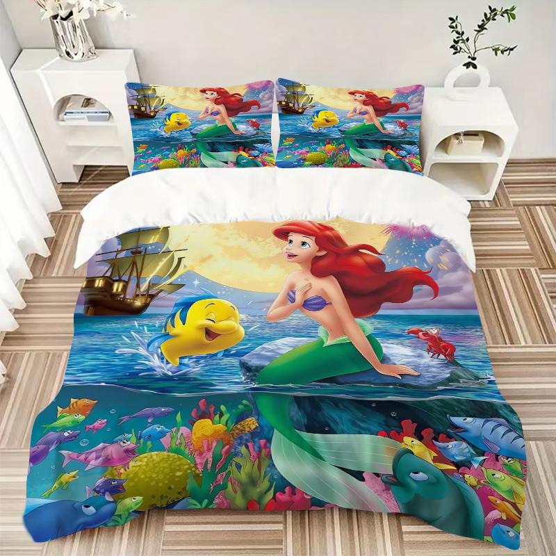 3Pcs Mermaid Adventure Underwater Bedding Sets For All Sizes New 3D Printed Bed Cover Comforter Duvet Cover Pillowcase Bedroom Decoration