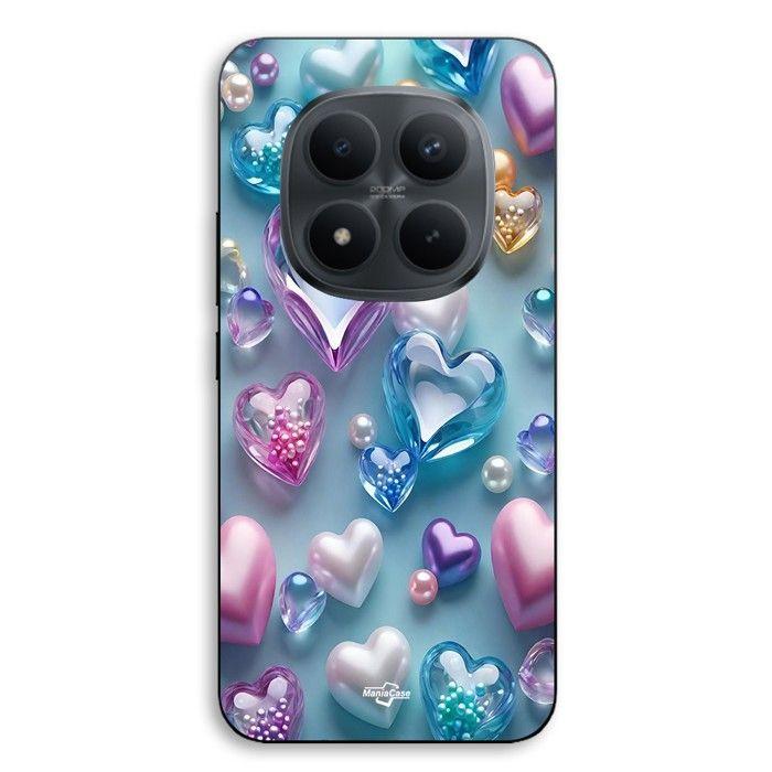 Coque téléphone - MANIACASE - Xiaomi Redmi Note 15 Pro 5G - Silicone TPU - Cœurs colorés - Noir