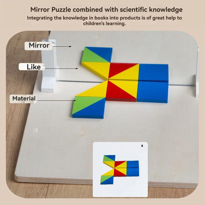 Montessori Creative Building Blocks for Kids, 3D Mirror Imaging Puzzle Space Logical Thinking Trainting Matching Intellectual Ga