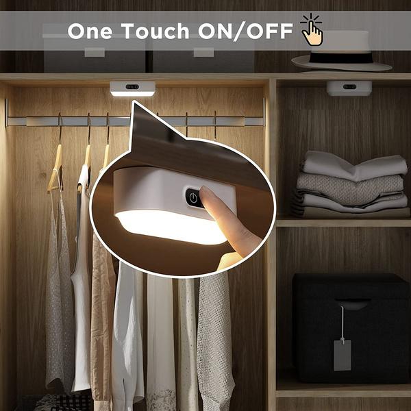 Светодиодная настольная лампа с сенсорным управлением, встроенная батарея 1200/2000 мАч, освещение, 5 цветов, регулируемое USB-перезаряжаемое освещение гардероба