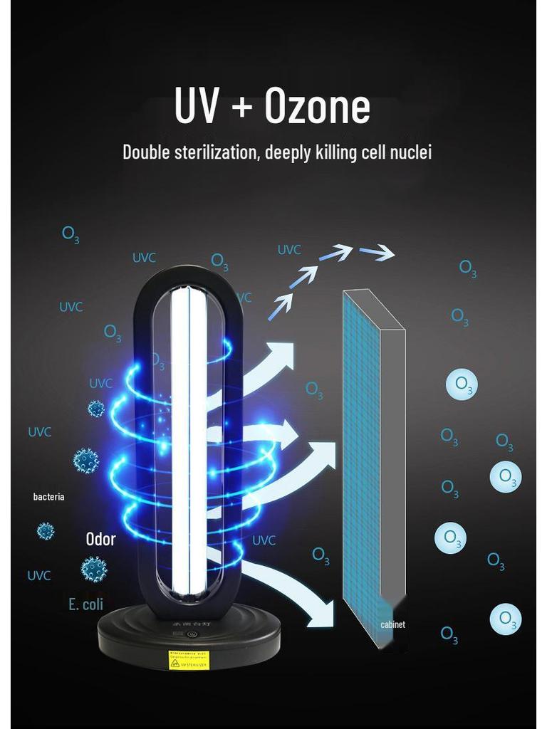 Portable UVC Ozone Germicidal Lamp for Home and School: Ultraviolet Mite Removal and Deodorization