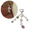 Phone Chain Keychain with Beaded Star Strawberry Pendant Multifuntional Bag Charm Perfect Present for Women and Girls