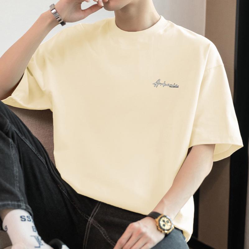 Мужская футболка с коротким рукавом из плотного хлопка плотностью 260 г в американском стиле (Модный принт лета 2025 года)