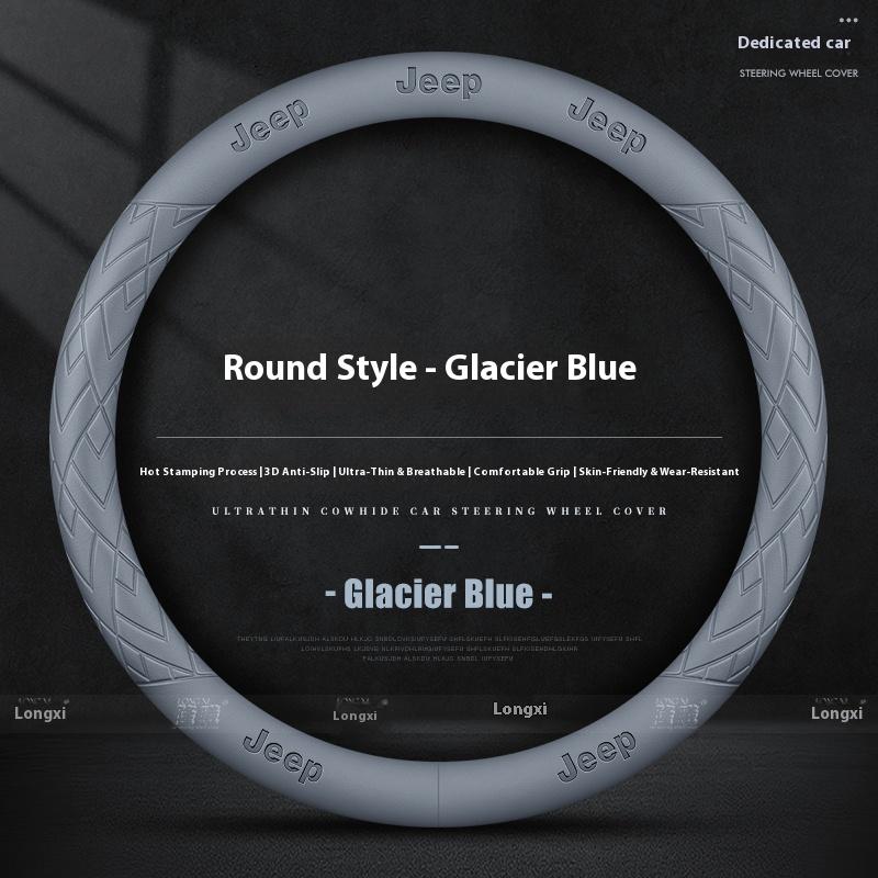 Car AntiSlip Leather Steering Wheel Cover For Jeep Wrangler Renegade Patriot Commander Grand Cherokee Compass Wagoneer Gladiator