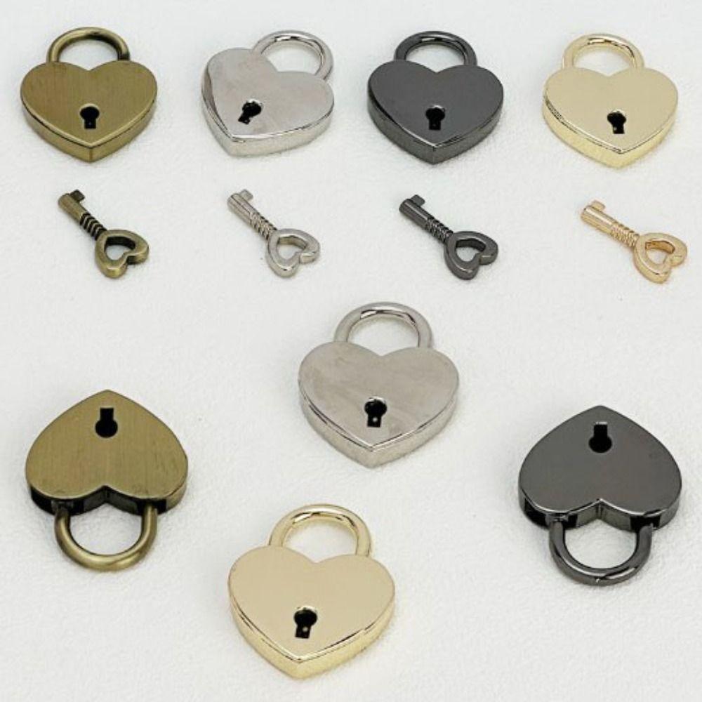 Wedding Diary Book Suitcase Vintage Antique Style Mini Padlocks Key Lock Heart Shape Padlock