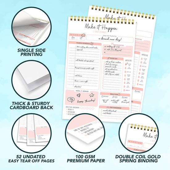 Целеустремленная книга-планировщик формата А5 Плавное письмо Без растекания чернил Эффективное достижение целей