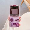 Чехлы для телефонов Samsung Galaxy Z Flip 3 4 5, милые мультяшные, из твердого кристально-прозрачного пластика, ПК, задняя крышка, чехол для Samsung Z Flip5 ZFlip5
