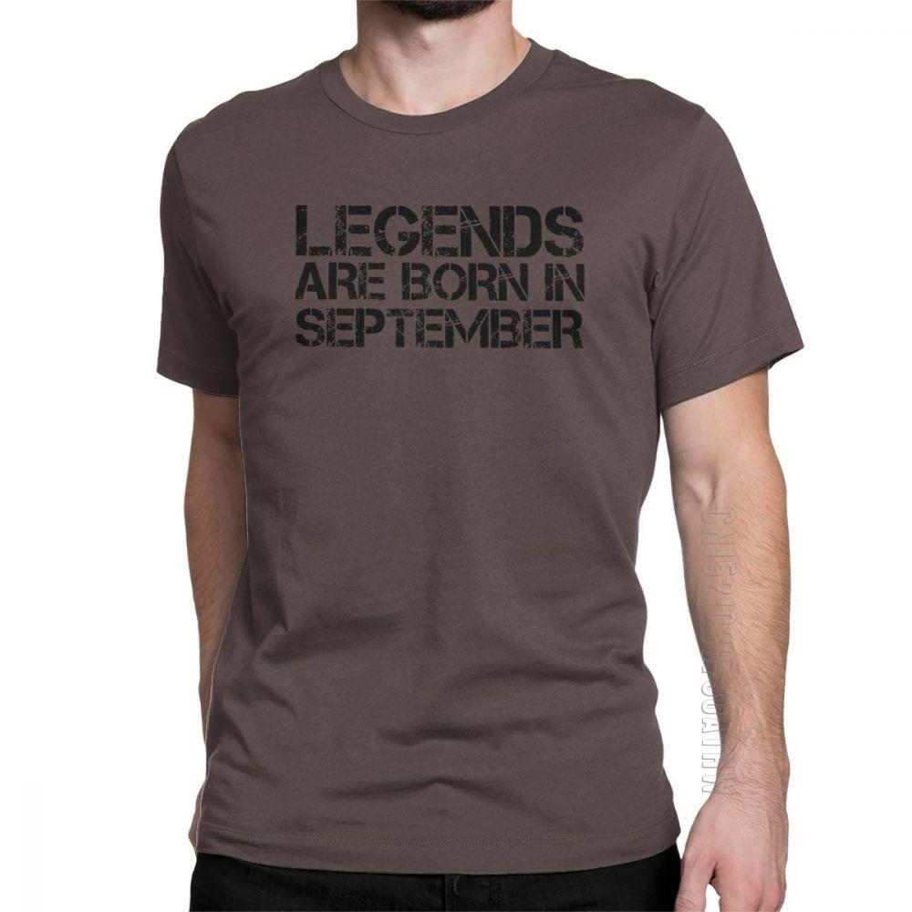 Legends Are Born In September Birthday T Shirts Anniversary Birth Tshirts Unisex Short Sleeves Plus Size Present Tee 100 Cotton