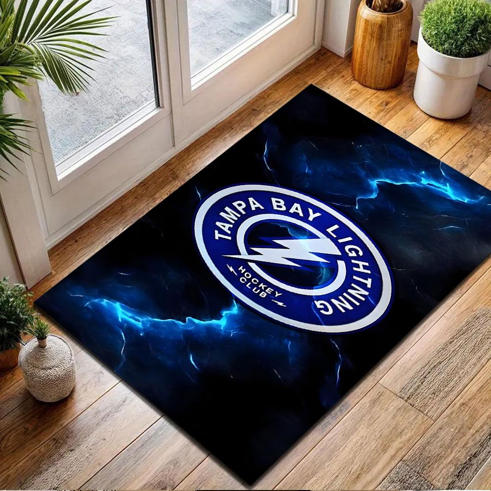 Tampa Bay Lightning Logo Design Patterned carpet, non slip mat suitable for living room and bedroom sofas