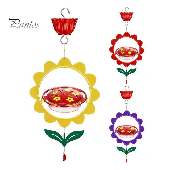 Кормушка для колибри, подвесная, наружная, цветочный дизайн, кормушка для диких птиц, нектар, ров для муравьев, для декора патио на заднем дворе