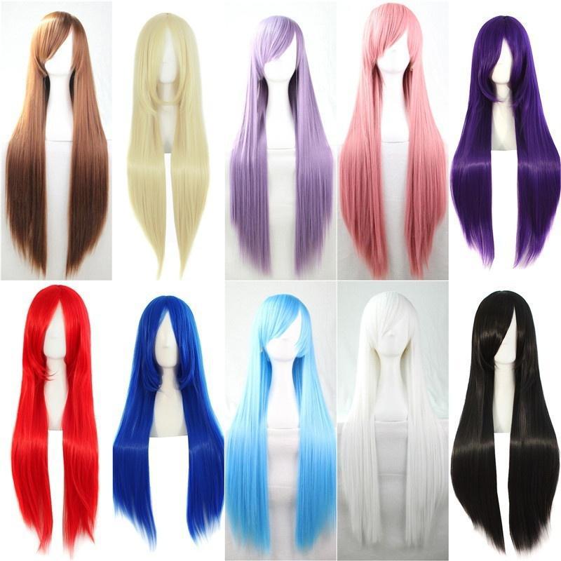 Женские длинные прямые парики для волос, женские парики для косплея, костюм, нарядное платье