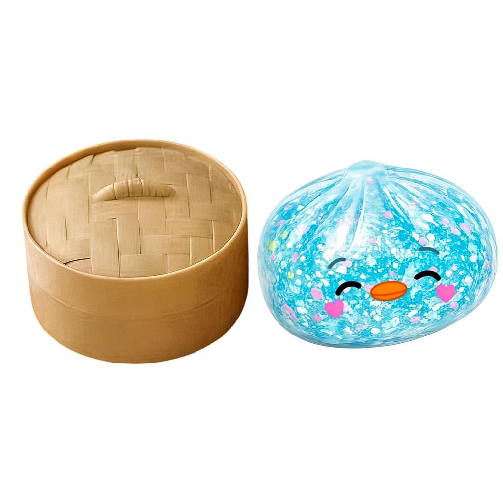 Squishy Stress Relief Dumpling Toy with Steamer Basket 6 5cm Soft Squeeze Sensory Toy Slow Rising Fidget Toy for Stress and Anxiety Relief