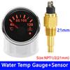 HD 52 мм Универсальный автомобильный датчик температуры воды для лодки с датчиками температуры охлаждающей жидкости, измеритель температуры, красная подсветка с сигнализацией