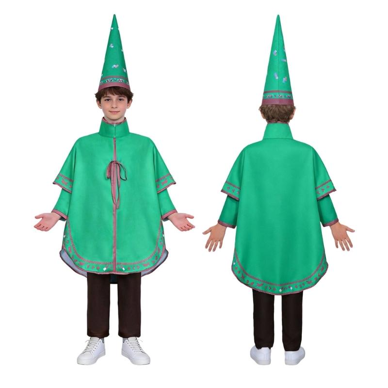 Anime Cosplay Costume Set With Cape And Hat For Stage Performances Uniform Cloth Fabric Role Play Cosplay Accessory