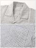 SUIMIN CARE Made In Checkered Long Sizes LL Gray Checkered Men's Pajamas, Japan, Double-Layered Gauze, Botanical, 100% Cotton, Pattern, Sleeves,