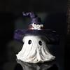 Halloween Ornament Ghost Mage Style Resin Statue Playful Smile Face Figure Lightweight Halloween Party Decor
