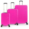 Набор чемоданов из 3-х предметов розового цвета из АБС-пластика 16415