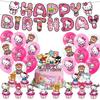 33 шт. Декорации для дня рождения Hello Kitty Включают Баннеры, Топперы для торта, Воздушные шары
