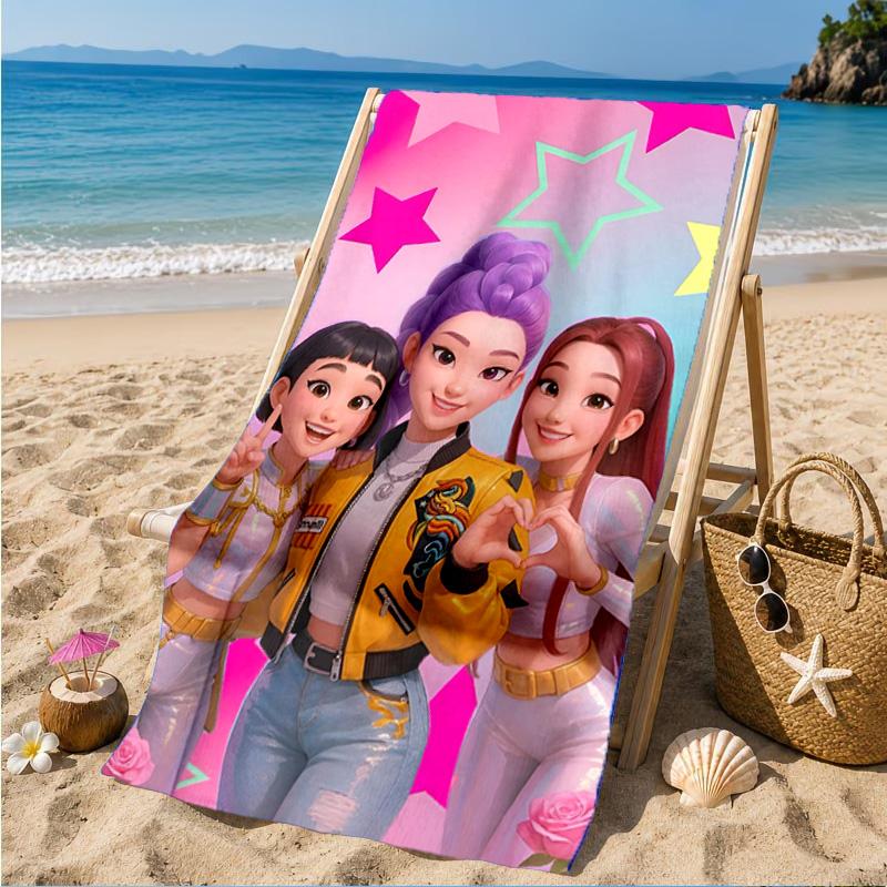 K-pop Demon Hunter Adventure Beach Towel, Quick-drying, Easy to Care for, Suitable for Both Fitness and Beach Vacations,Sports Essential