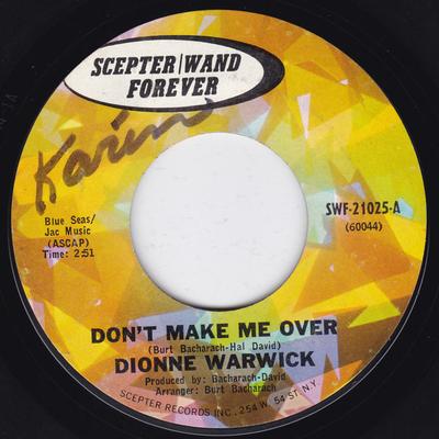 7-дюймовая пластинка DIONNE WARWICK Dont Make Me Over SWF21025 ScepterWand Fo US SoulFunk Б/у