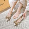2024 Новая весна лето Женская обувь на плоской подошве Модная повседневная обувь со стразами и бантом Мокасины без застежек